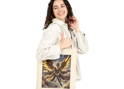 Valkyrie Descending Through Storm Cotton Canvas Tote Bag