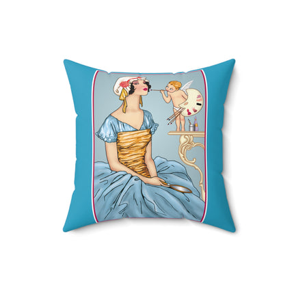 The Enchanting Painter: A Fairy's Artistic Touch Spun Polyester Square Pillow