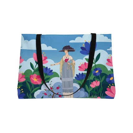 🌸🎩 The Lady Of The Grand Flower Garden Weekender Tote Bag – Art Deco Fashion Illustration