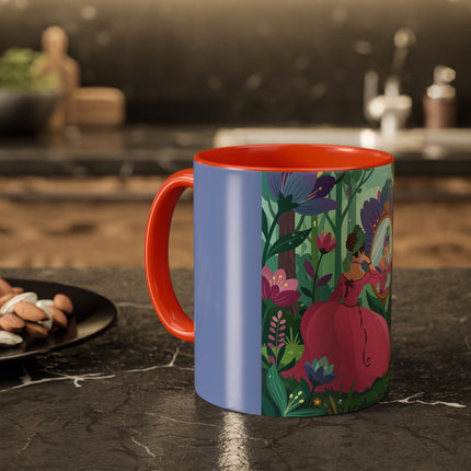 The Lady Of The Enchanted Mirror Colorful Mugs – Art Deco Botanical Elegance