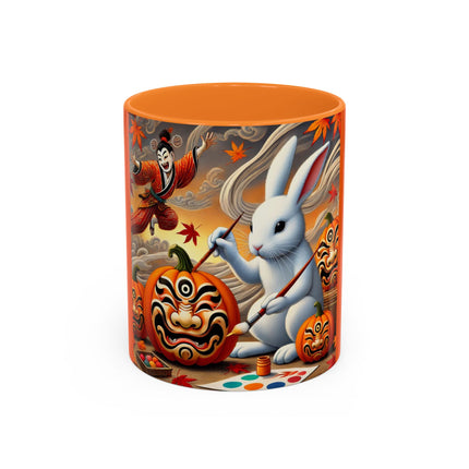 Halloween Rabbit’s Kabuki Jack-o’-Lanterns Colorful Mugs (11oz, 15oz)