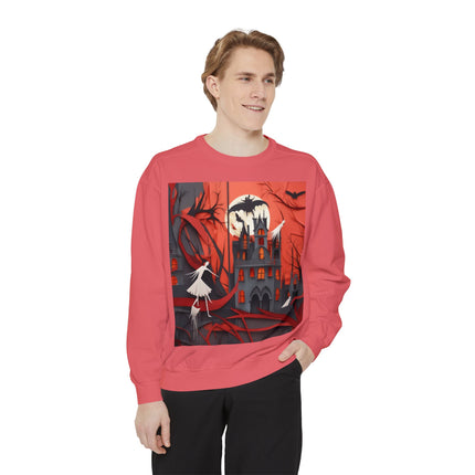 Halloween Night Scene Unisex Garment-Dyed Sweatshirt