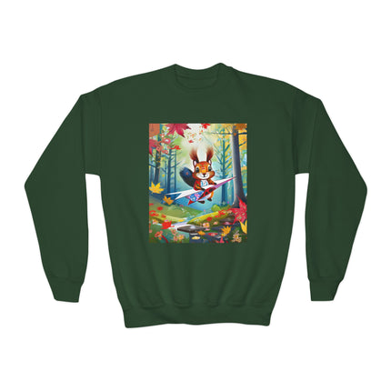 Acorn Aviator Youth Crewneck Sweatshirt – Woodland Flight & Playful Imagination