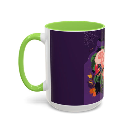 🌹🎃 The Lady Of The Haunted Rose Garden Colorful Mug – Romantic Halloween Charm