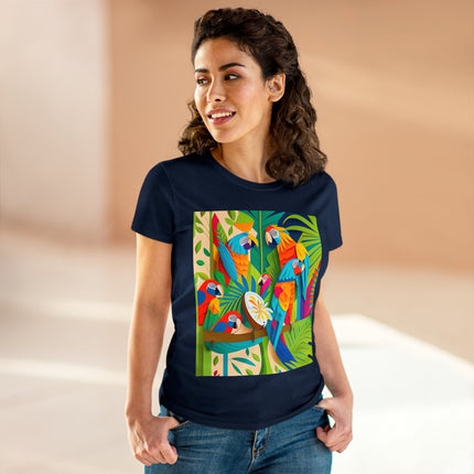 Colorful Macaws Women's Midweight Cotton Tee