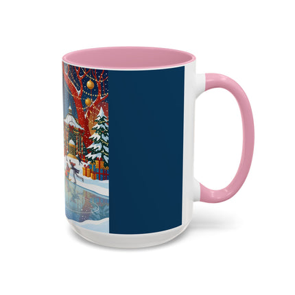 ⛸️🎄 The Christmas Skating Pavilion Colorful Mug – Art Deco Holiday Fantasy