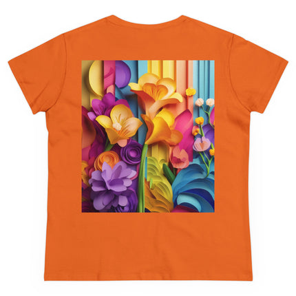 The Graceful Freesia Women's Midweight Cotton Tee