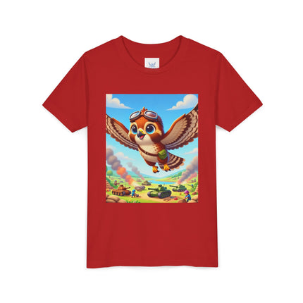 Red-Tailed Hawk in Battle Youth Short Sleeve Tee