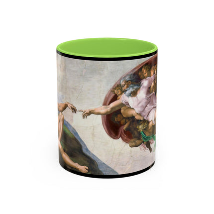 The Creation of Adam by Michelangelo Buonarroti Colorful Mugs (11oz, 15oz)