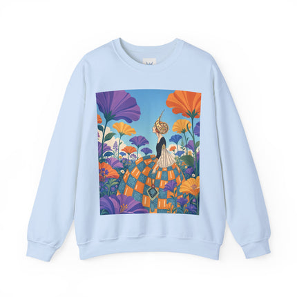 🌺🧡 The Lady Of The Golden Garden Crewneck Sweatshirt – Art Deco Fashion Fantasy
