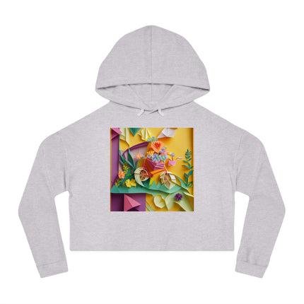 Origami Bicycle Women’s Cropped Hooded Sweatshirt