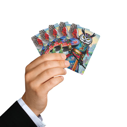 Cyberpunk Samurai Owl Playing Cards