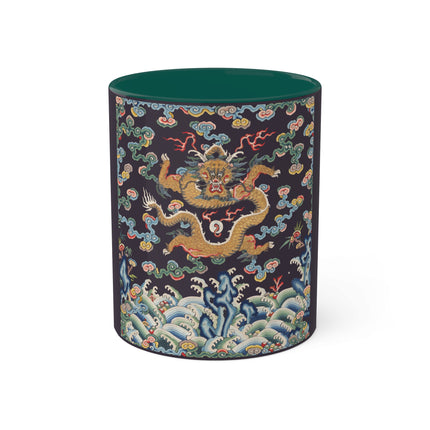 Rank Badge with Dragon with Deer Hooves Colorful Mugs, 11oz