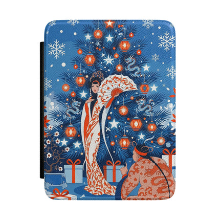 🎋❄️ The Winter Lantern Celebration Kindle Case – Elegant Asian Christmas Fantasy