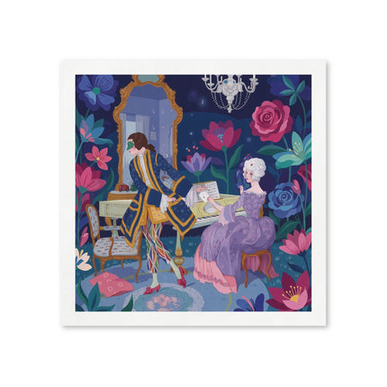 🌺🎼 The Garden Sonata Napkins – Art Deco Musical Fantasy