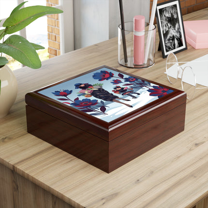 🎁🌺 The Christmas Gift Garden Stroll Jewelry Box – Art Deco Holiday Fantasy