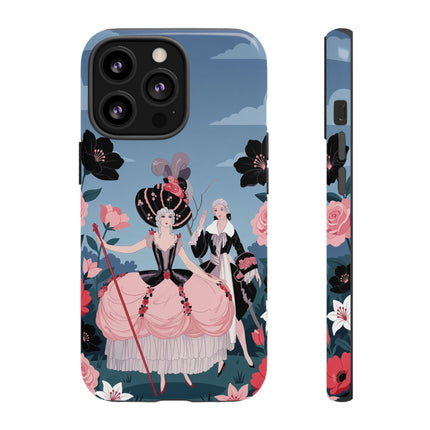 🌹🎭 The Rose Masquerade Promenade Phone Case – Art Deco Floral Elegance