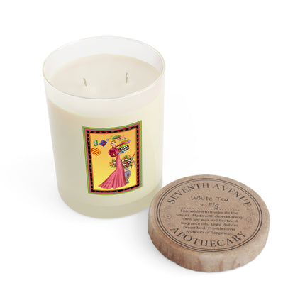 Elegant Holiday Woman with Gifts Scented Candle - Full Glass, 11oz