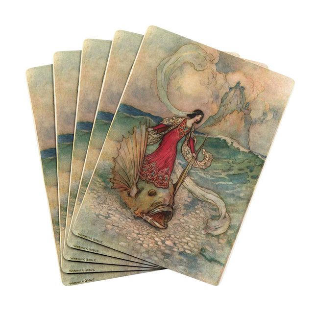 Rita Rides on the Dolphin by Warwick Goble Playing Cards