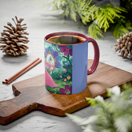 The Lady Of The Enchanted Mirror Colorful Mugs – Art Deco Botanical Elegance