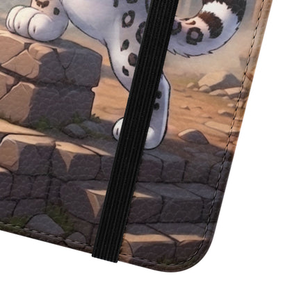 🐆🔭 The Snow Leopard Lookout Flip Case – Adventure, Curiosity & Fearless Style