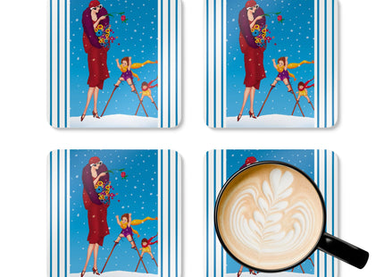 Snowfall & Couture Corkwood Coaster Set