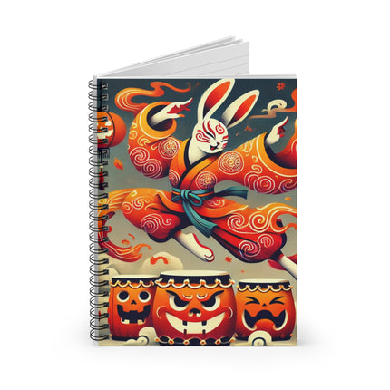 Jack-O’-Lantern Drums & The Kabuki Rabbit Spiral Notebook - Ruled Line