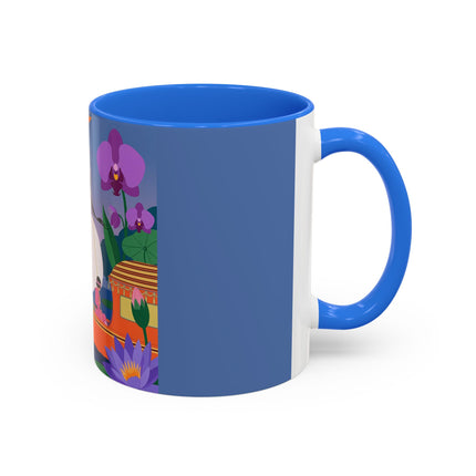The Lady Of The Lotus Voyage Colorful Mugs – Art Deco Botanical Elegance