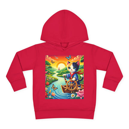Sailor Kitten’s River Adventure Toddler Pullover Fleece Hoodie