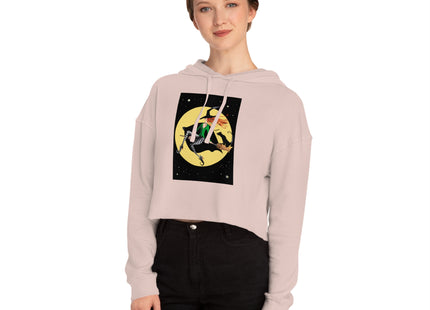 A Witch’s Moonlit Flight Women’s Cropped Hooded Sweatshirt