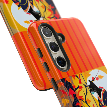 Black Cat in Kimono Phone Cases