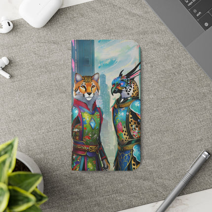 🐆🦜 Cybernetic Duets Flip Case – Neon Elegance & Digital Harmony