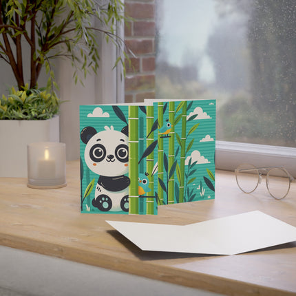 🐼🎋 The Little Panda In The Bamboo Greeting Card – Whimsical Animal Adventure