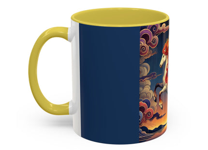 Flame-Winged Horse at Sunset Colorful Mugs (11oz, 15oz)