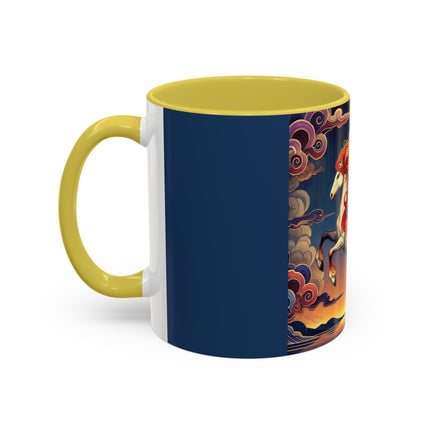 Flame-Winged Horse at Sunset Colorful Mugs (11oz, 15oz)
