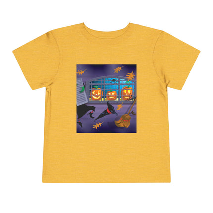 Whimsical Halloween Mischief Toddler Short Sleeve Tee