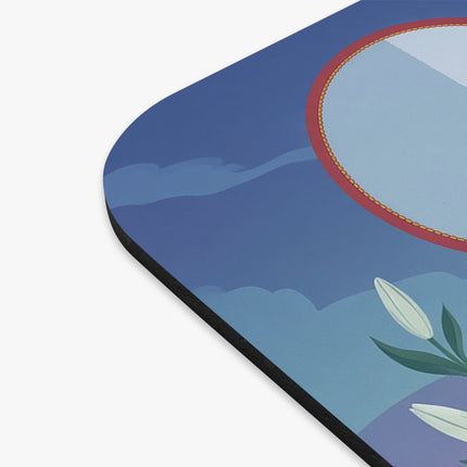 🪞🕊️ The Lady And The Golden Bird Mouse Pad – Art Deco Garden Elegance
