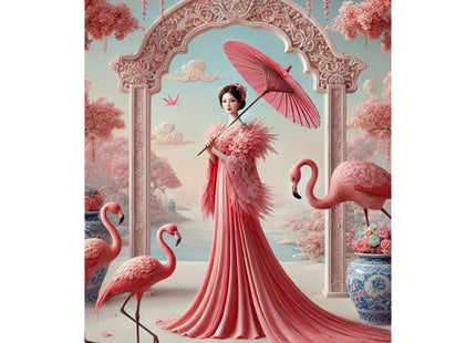 Petals, Porcelain, and Flamingos Matte Vertical Posters