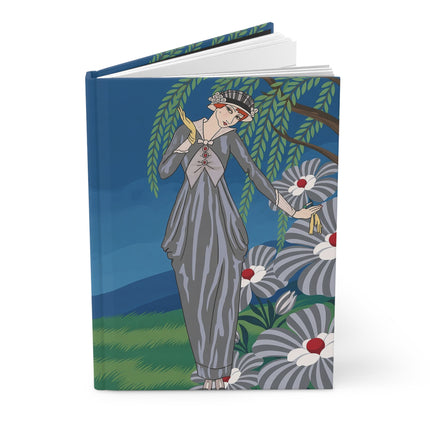 🌿🌼 The Willow Garden Reverie Hardcover Journal – Art Deco Floral Elegance