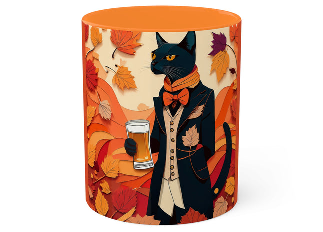 Siamese Cat at an Autumn Harvest Fair Colorful Mugs, 11oz