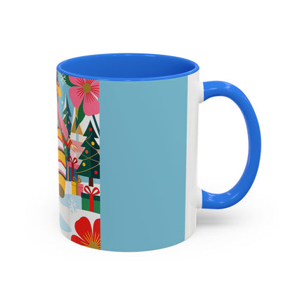 🌼🎄 The Christmas Blossom Belle Colorful Mug – Colorful Art Deco Holiday Fantasy