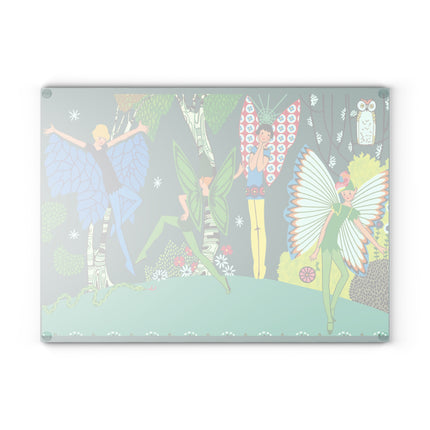 Enchanting Fairies of A Midsummer Night's Dream Glass Cutting Board