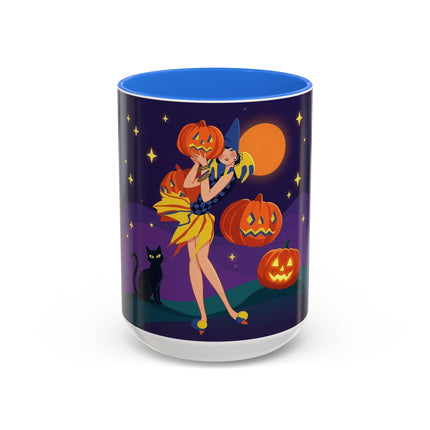 🎃🕯️ Moonlit Pumpkin Masquerade Colorful Mug – Whimsical Halloween Charm