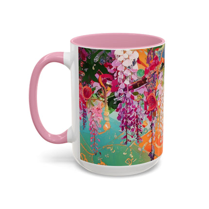 Golden Wisteria Elegance Colorful Mugs (11oz, 15oz)