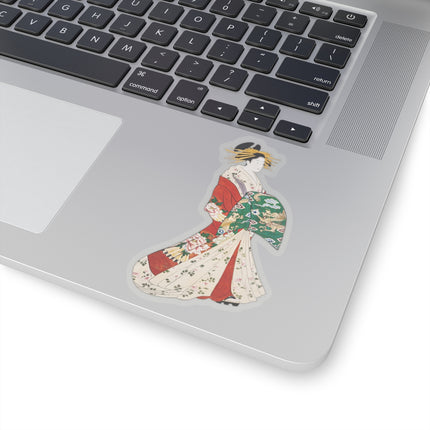 Japanese Woman by Hosoda Eishi Kiss-Cut Stickers (4 Sizes)