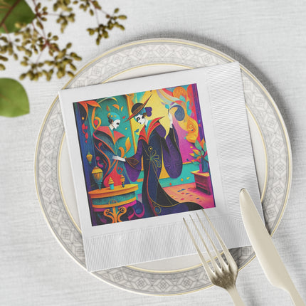Phantoms of Elegance White Coined Napkins