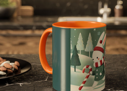Candy Cane Timekeeper Bunny Colorful Mugs (11oz, 15oz)