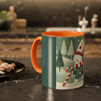 Candy Cane Timekeeper Bunny Colorful Mugs (11oz, 15oz)