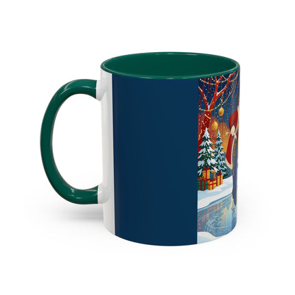 ⛸️🎄 The Christmas Skating Pavilion Colorful Mug – Art Deco Holiday Fantasy