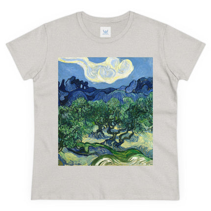 Olive Trees by Vincent Van Gogh Women's Midweight Cotton Tee